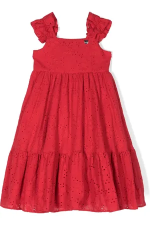 MONNALISA Robe en coton à broderie anglaise