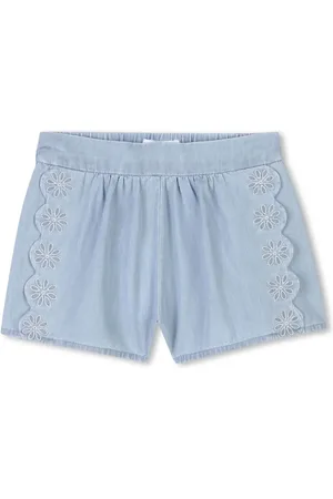 Chloé Short en jean à bords festonnés