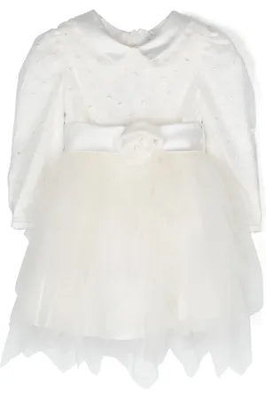 MONNALISA Robe en tulle à fleurs appliquées