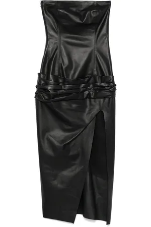 The Attico Robe en cuir à coupe mi-longue