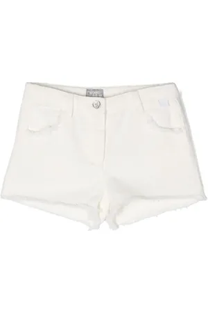 Il gufo Short en jean à bords francs