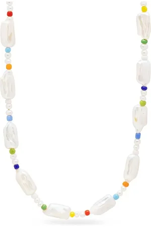 Nialaya Collier ras du cou Elongated Pearls