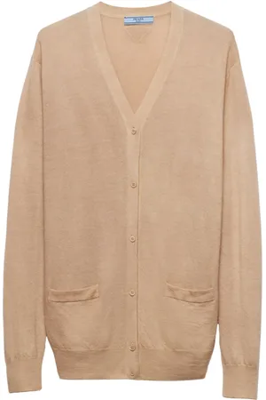 Prada Cardigan en cachemire à plaque logo