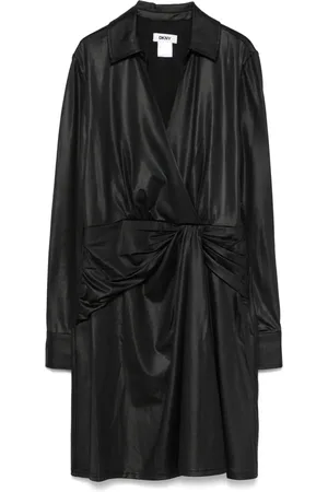 DKNY Robe mi-longue à détails plissés