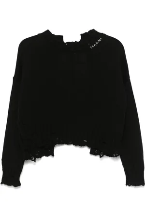 Marni Pull en coton à design ébouriffé