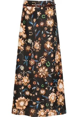 Dorothee Schumacher Jupe mi-longue en lin à fleurs