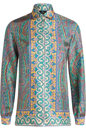 Etro Chemise en soie à imprimé cachemire