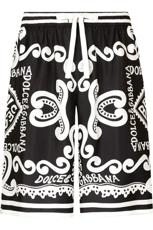 Dolce & Gabbana Short en soie à logo imprimé