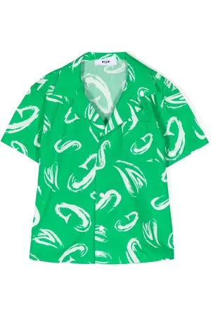 Msgm Chemise en popeline à logo imprimé