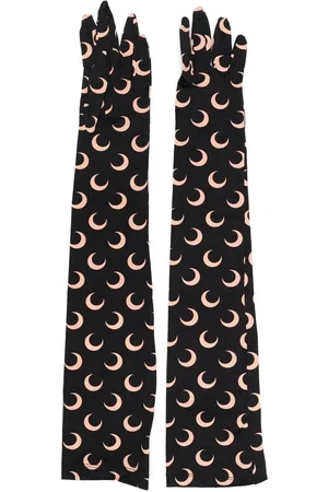 Marine Serre Gants longs à motif croissants de lune