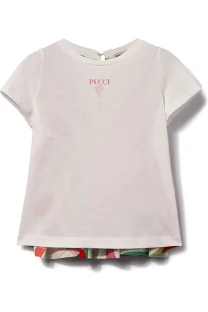 PUCCI Junior Blouse superposée à logo imprimé