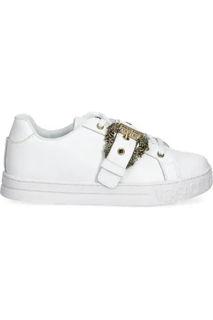 VERSACE Baskets en cuir à logo embossé