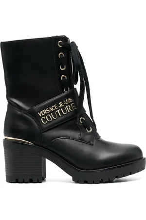 VERSACE Bottes lacées à plaque logo
