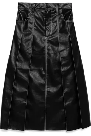 B+AB Jupe mi-longue à couture contrastantes