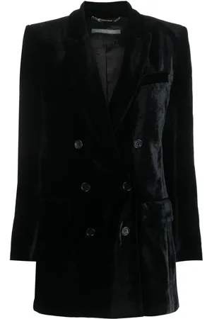 Alberta Ferretti Blazer en velours à boutonnière croisée