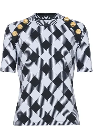 Balmain T-shirt à carreaux vichy