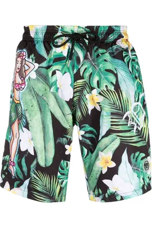 Philipp Plein Short de bain à fleurs