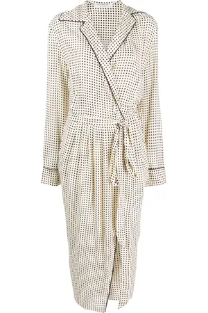 Serafini Robe mi-longue ceinturée à pois