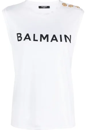 Balmain Débardeur en coton à logo imprimé