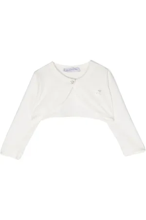 MONNALISA Cardigan crop à logo strassé