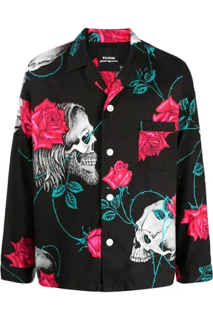 YOHJI YAMAMOTO Chemise en coton Wildside à imprimé tête de mort