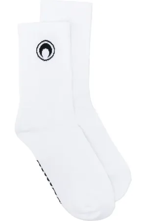 Marine Serre Chaussettes nervurées à logo Moon