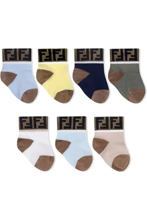 Fendi Lot de sept paires de chaussettes à finitions à logo