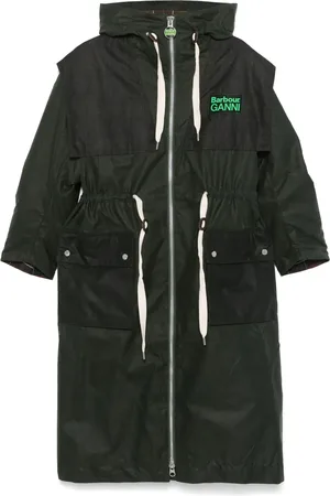 Barbour X Ganni parka à effet ciré