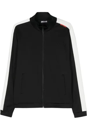 Roberto Cavalli Sweat zippé à logo en jacquard