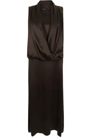 Uma Raquel Davidowicz Robe en soie à détails drapés