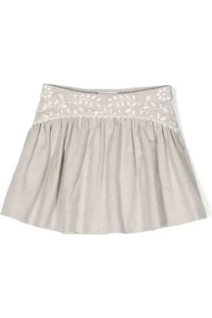 Chloé Jupe en coton à broderies