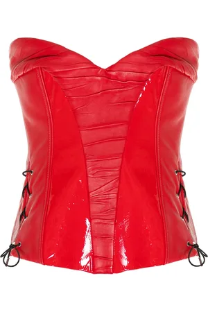 MITILIANE COUTURE Corset en cuir à empiècements vernis