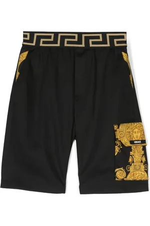 VERSACE Short en coton à imprimé baroque