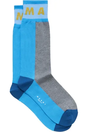 Marni Chaussettes colour block à logo intarsia