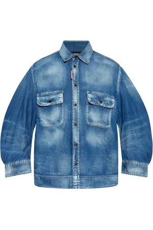 Dsquared2 Chemise crop Dean en jean