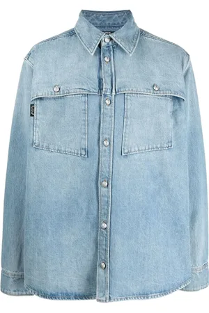 Balmain Surchemise en jean à effet délavé