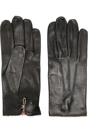 Paul Smith Striped trim leather gloves