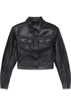 MUGLER Veste en jean à effet ciré