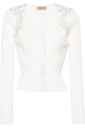Twin-Set Cardigan en dentelle à détail de laçage