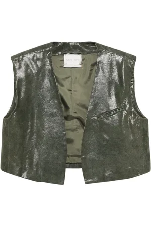 FORTE FORTE Gilet en cuir à effet peau de serpent