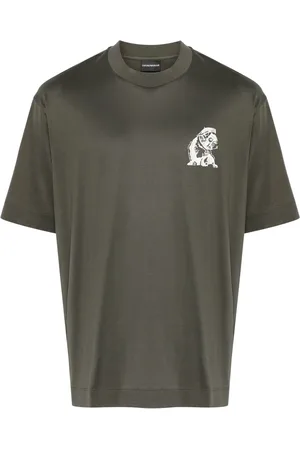 Emporio Armani T-shirt à motif French Bulldog brodé