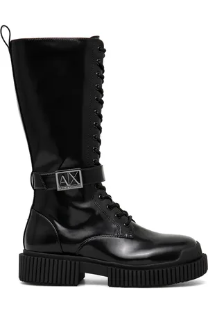 Armani Exchange Bottes à plaque logo