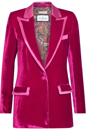 Philipp Plein Blazer en velours à bords contrastants