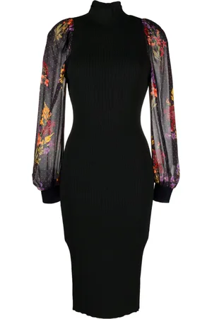 Twin-Set Robe en maille nervurée à fleurs