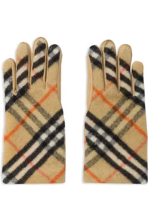 Burberry Gants en laine à carreaux