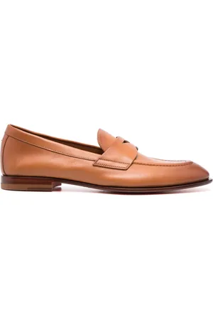 santoni Mocassins en cuir à semelle plate