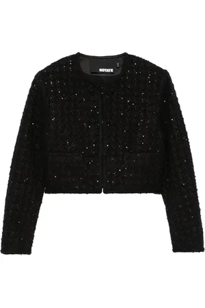ROTATE Veste en tweed à coupe crop