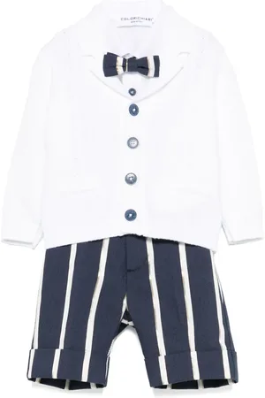 COLORICHIARI Ensemble chemise-short-cardigan à rayures