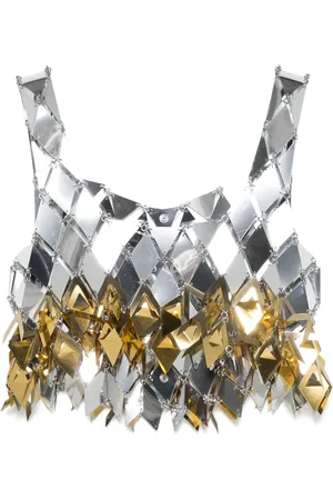 Paco rabanne Haut crop à franges cloutées