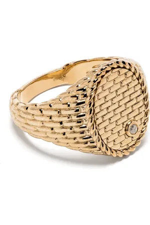 YVONNE LÉON Chevalière Ovale Cannage en 9ct